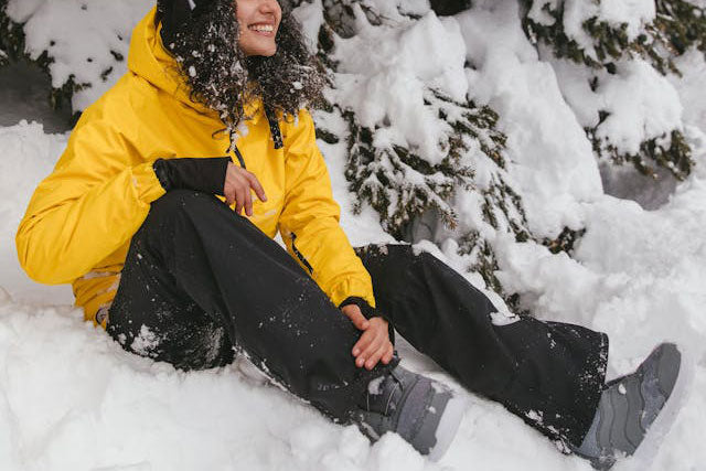Wearing Moosehill Snow Hiking Waterproof Pants in the Snow
