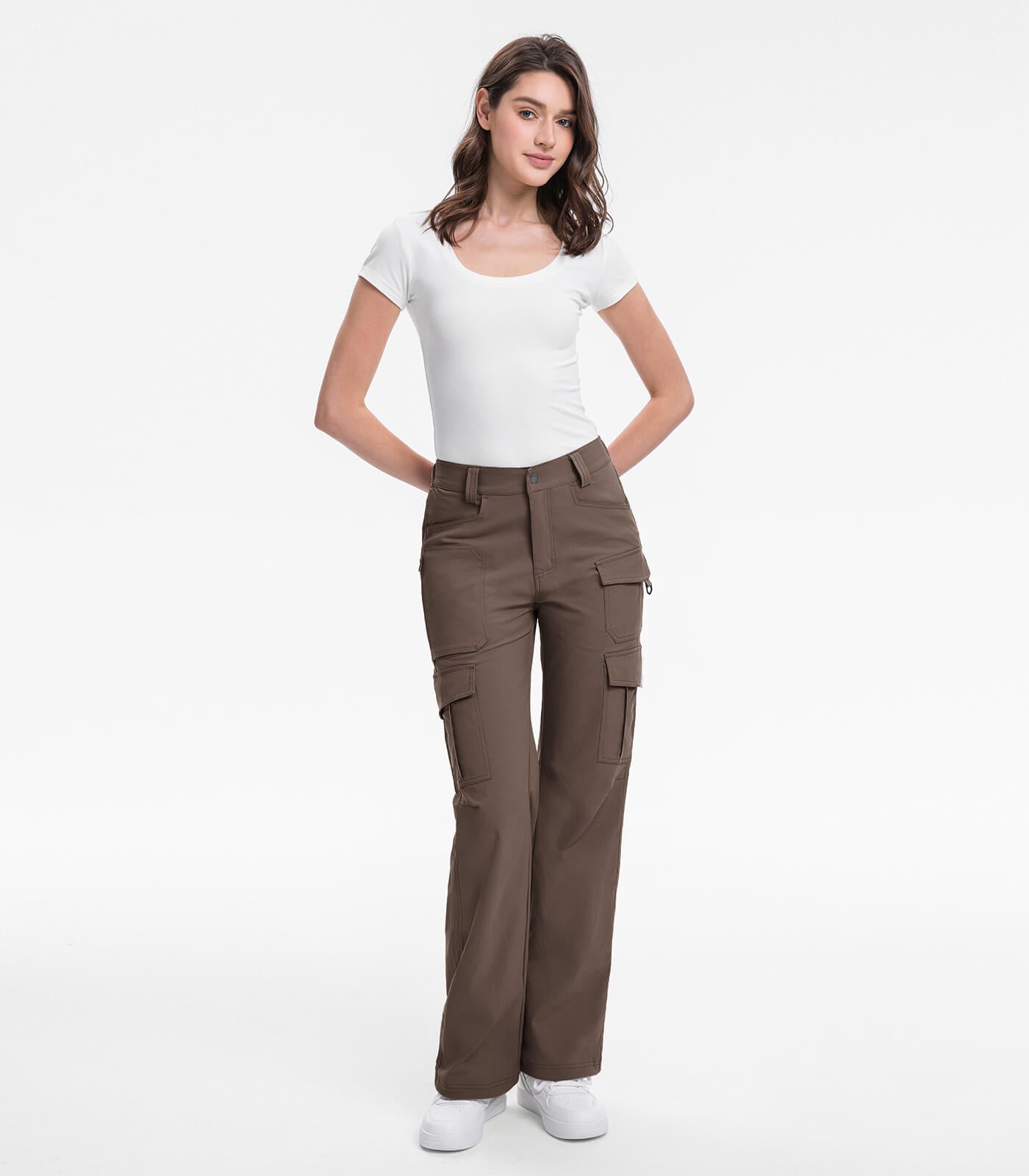 Women's Cargo Hiking Pants / High-Waisted & Lightweight - HikerFlex W038