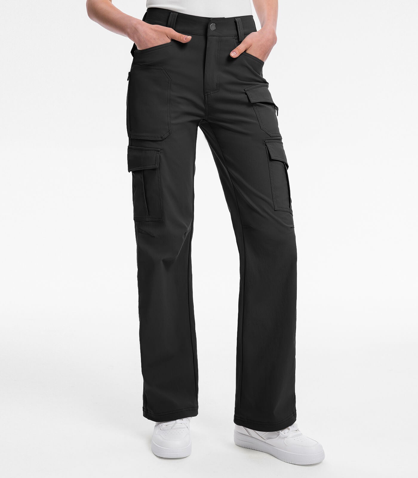 Women's Cargo Hiking Pants / High-Waisted & Lightweight - HikerFlex W038
