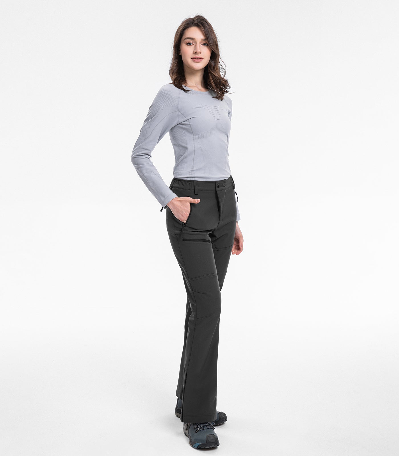 Pantaloni de drumeție evazați pentru schi pe zăpadă pentru femei - SnowVenture W021