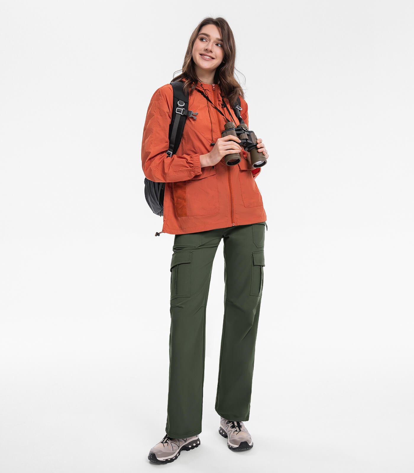Women's Cargo Hiking Pants / High-Waisted & Lightweight - HikerFlex W038