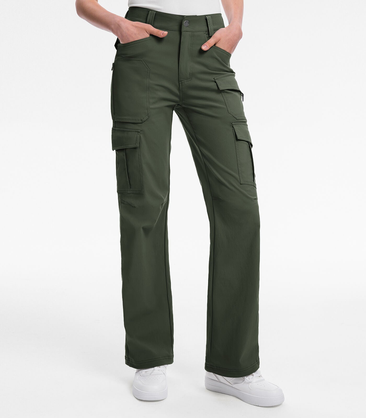 Women's Cargo Hiking Pants / High-Waisted & Lightweight - HikerFlex W038