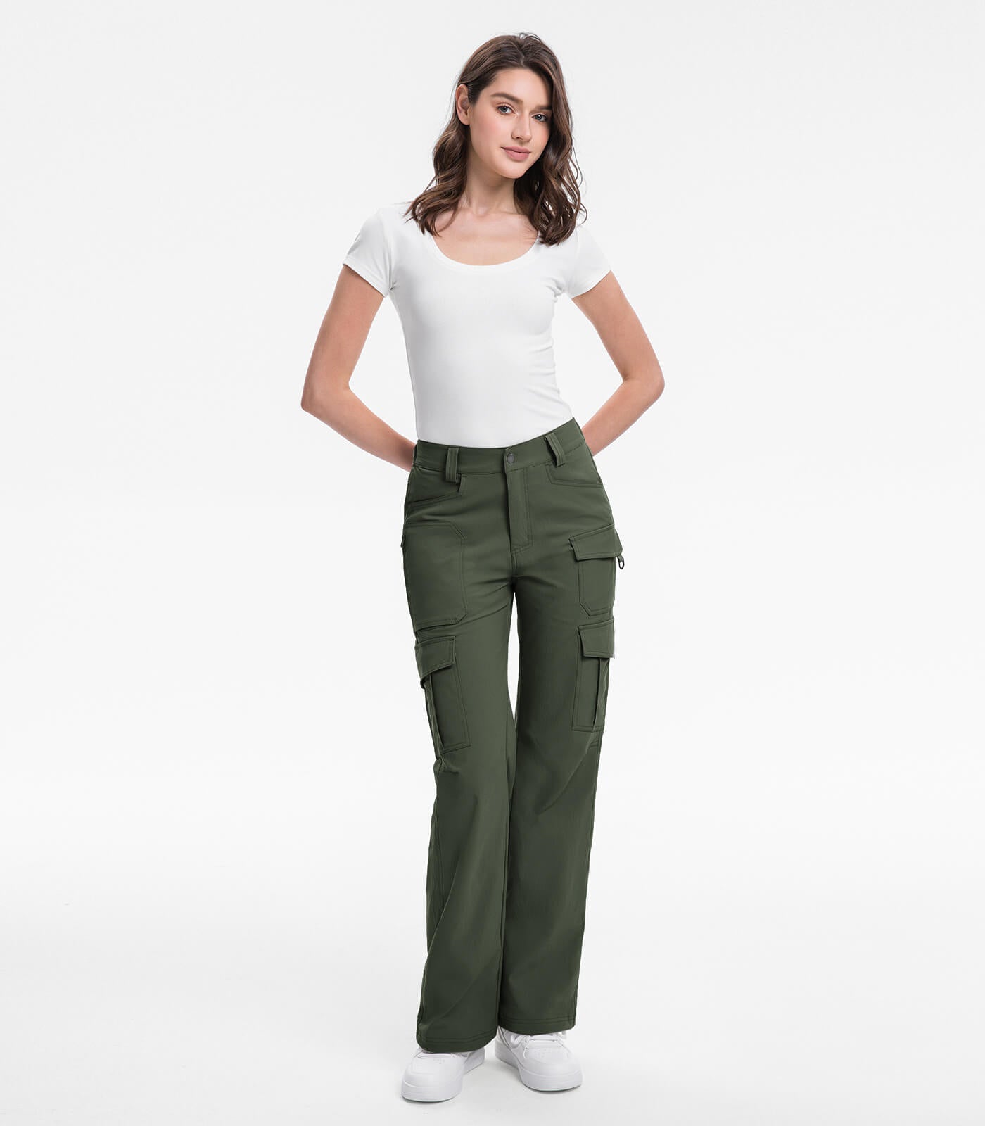 Women's Cargo Hiking Pants / High-Waisted & Lightweight - HikerFlex W038