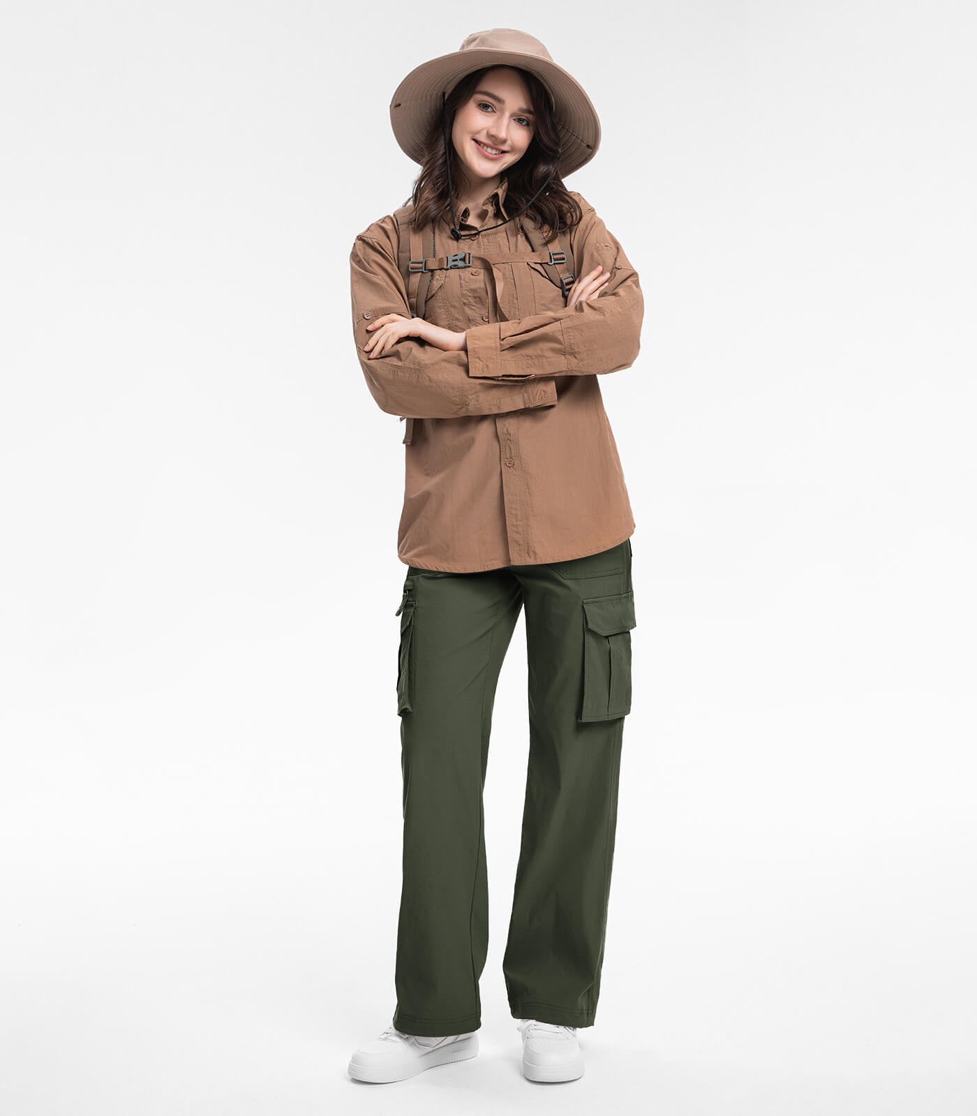 Women's Cargo Hiking Pants High Waisted - HikerFlex W037