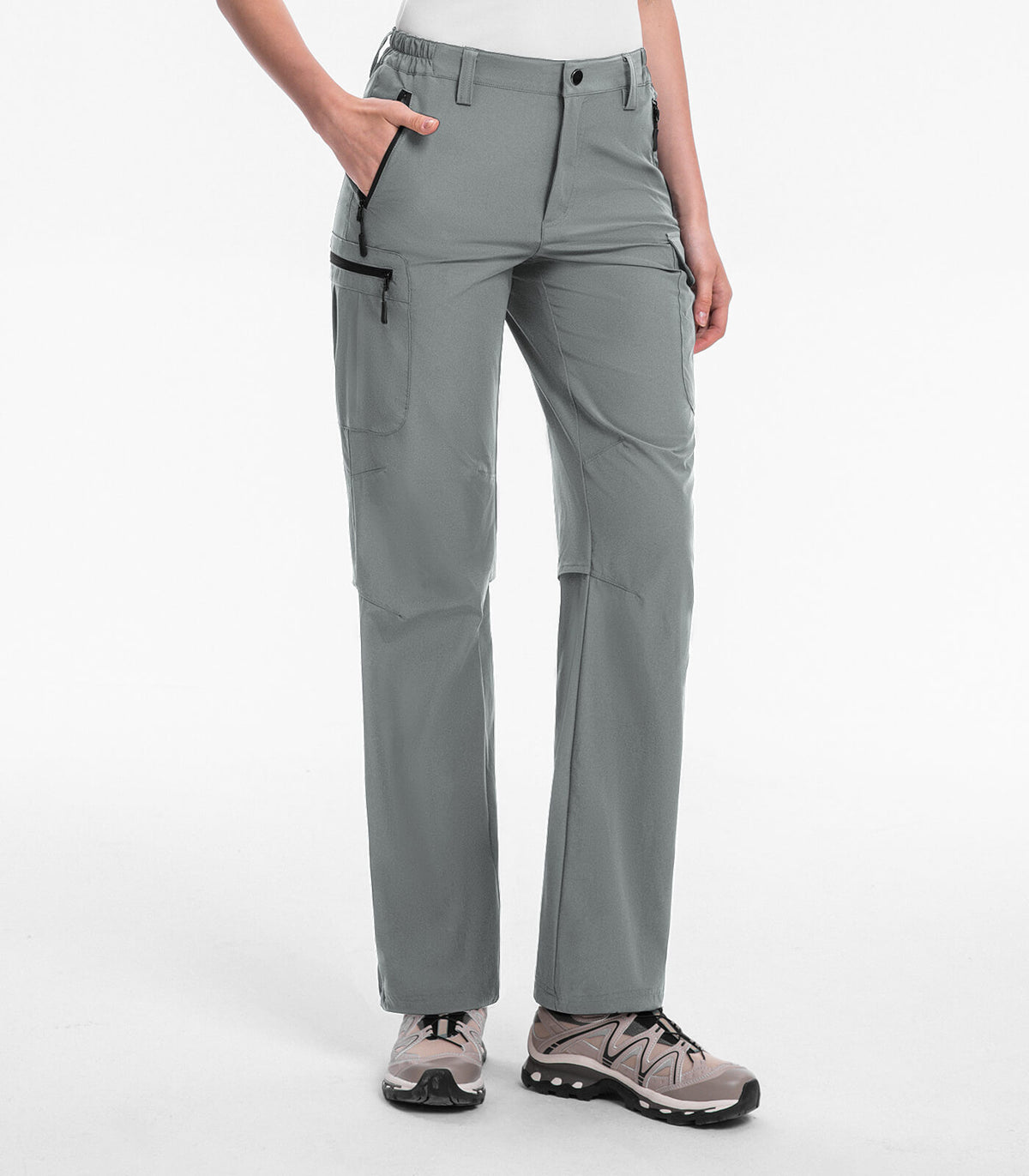 Moosehill Outdoor Clothing丨Women's Hiking Cargo Pants #Color_Grey
