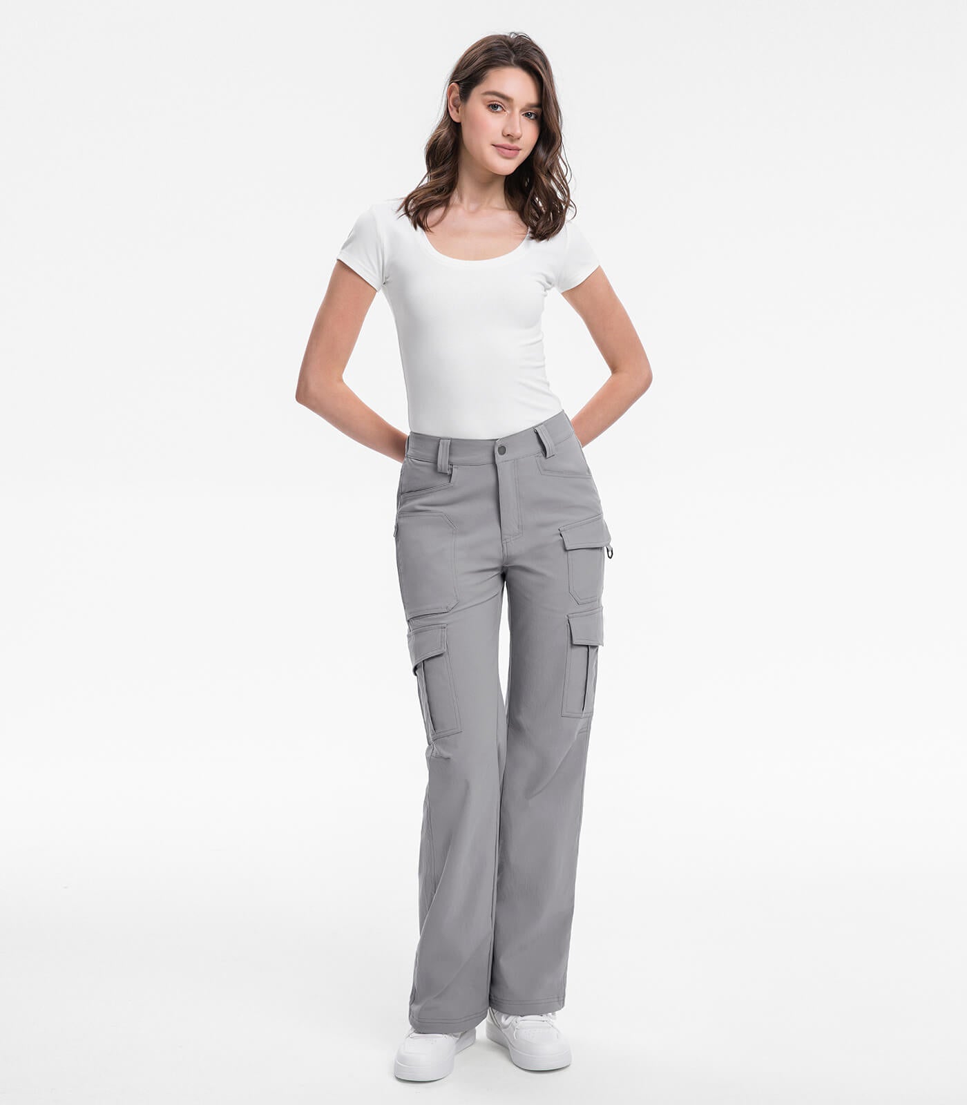 Women's Cargo Hiking Pants / High-Waisted & Lightweight - HikerFlex W038