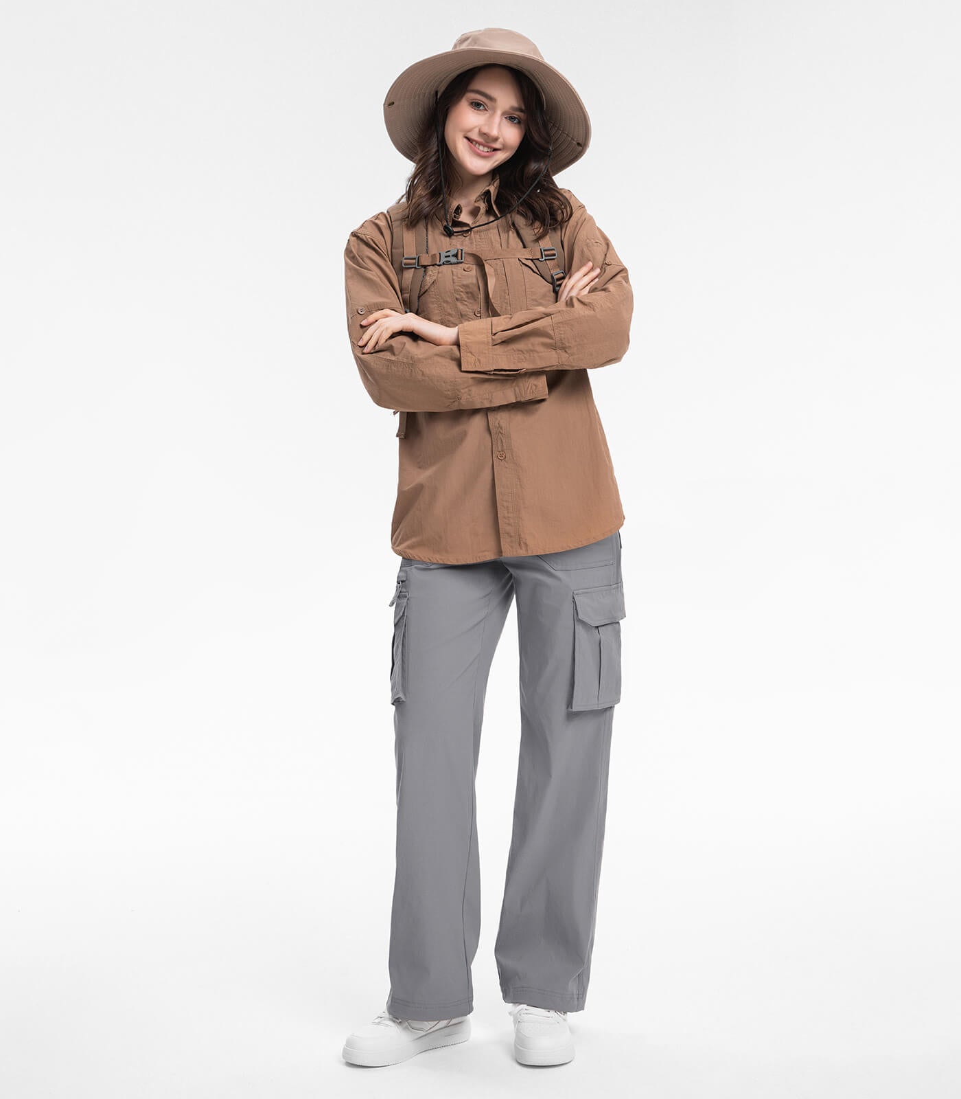 Women's Cargo Hiking Pants High Waisted - HikerFlex W037