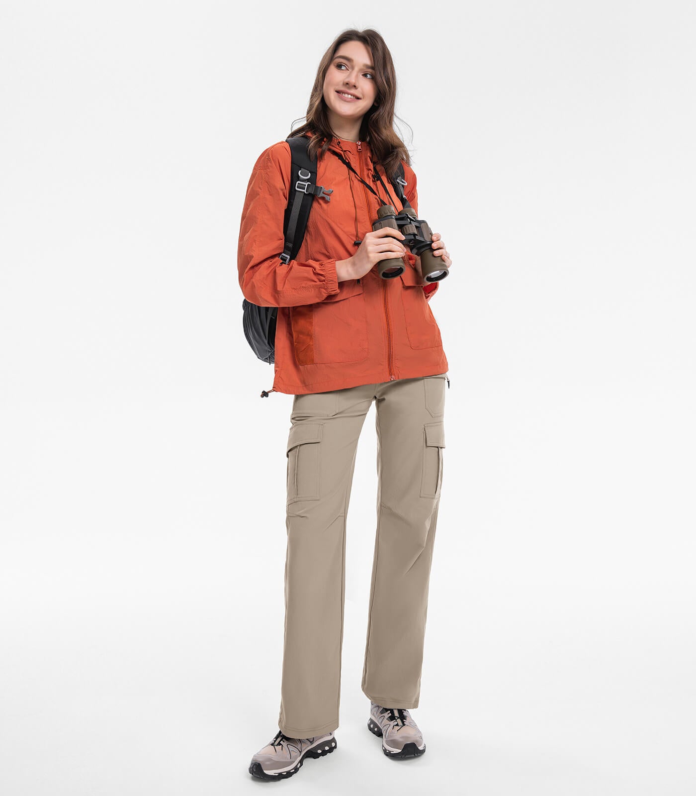 Women's Cargo Hiking Pants / High-Waisted & Lightweight - HikerFlex W038