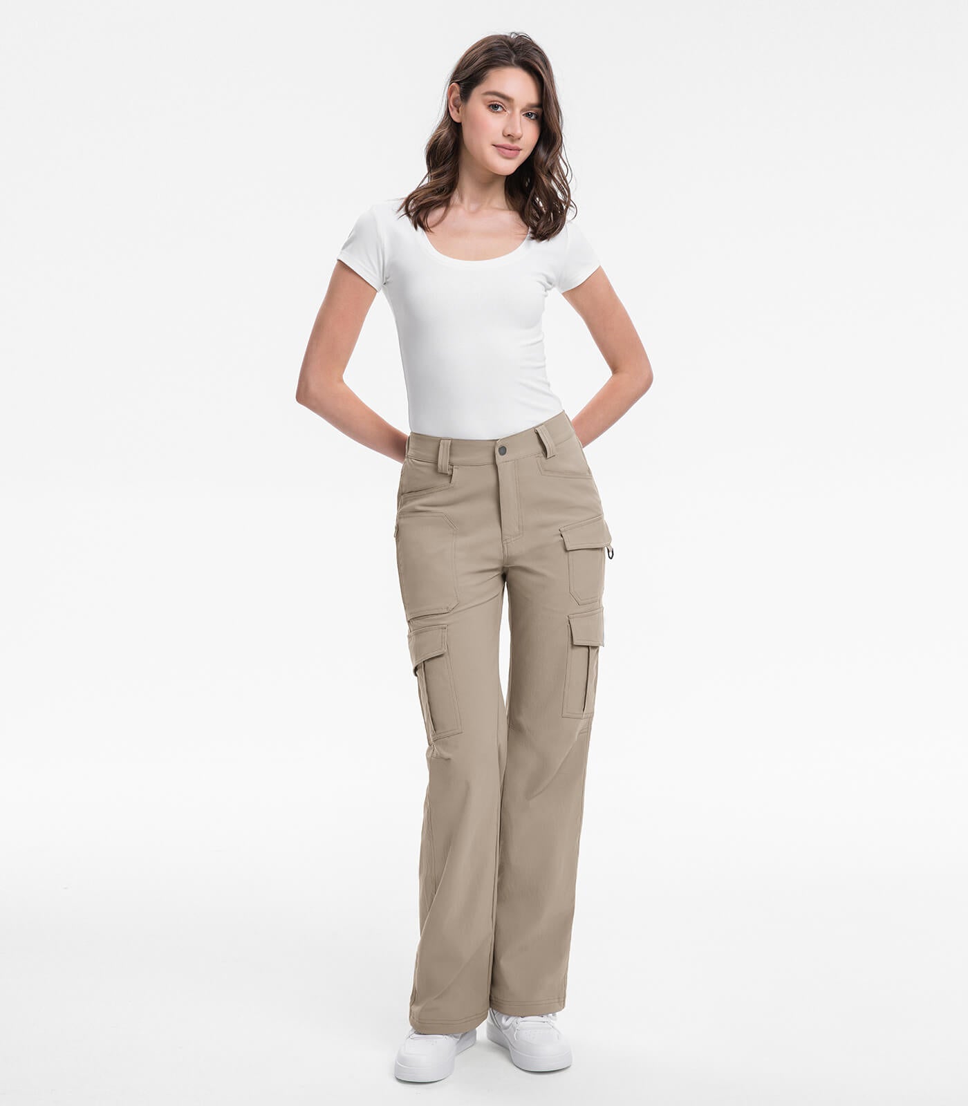 Women's Cargo Hiking Pants / High-Waisted & Lightweight - HikerFlex W038
