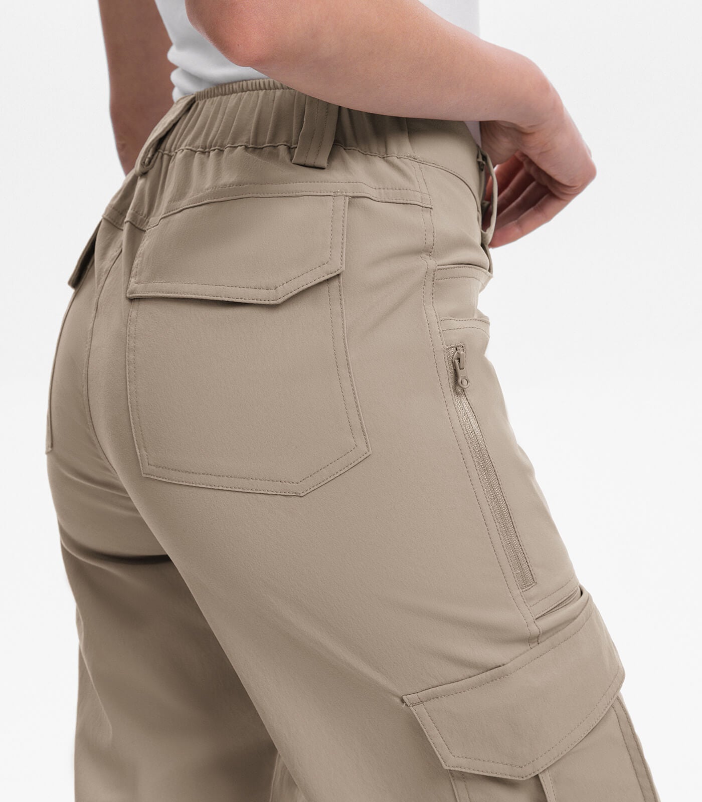 Women's Cargo Hiking Pants / High-Waisted & Lightweight - HikerFlex W038