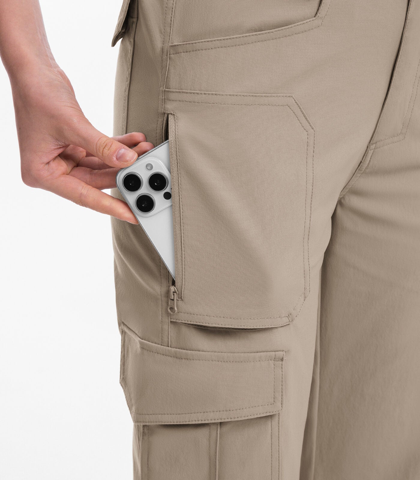 Women's Cargo Hiking Pants / High-Waisted & Lightweight - HikerFlex W038