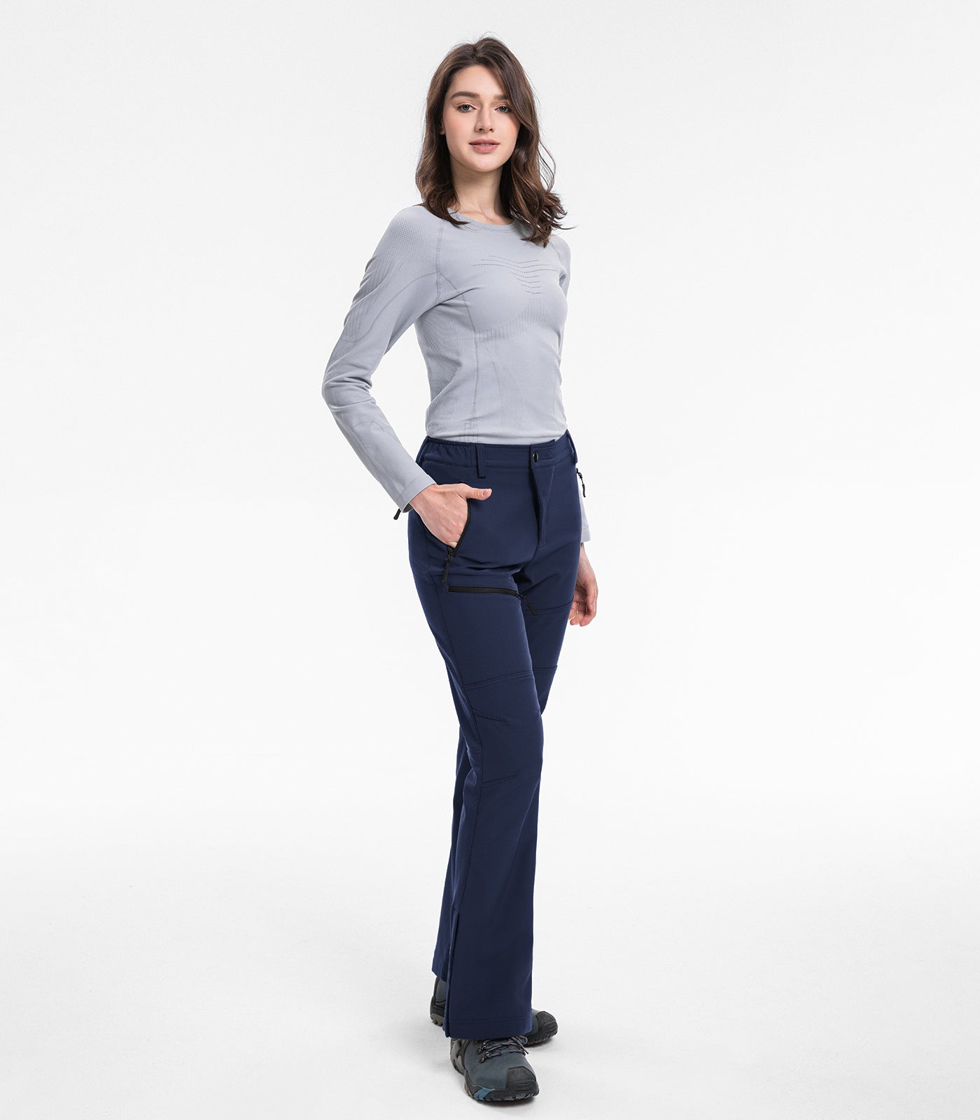 Pantaloni de drumeție evazați pentru schi pe zăpadă pentru femei - SnowVenture W021