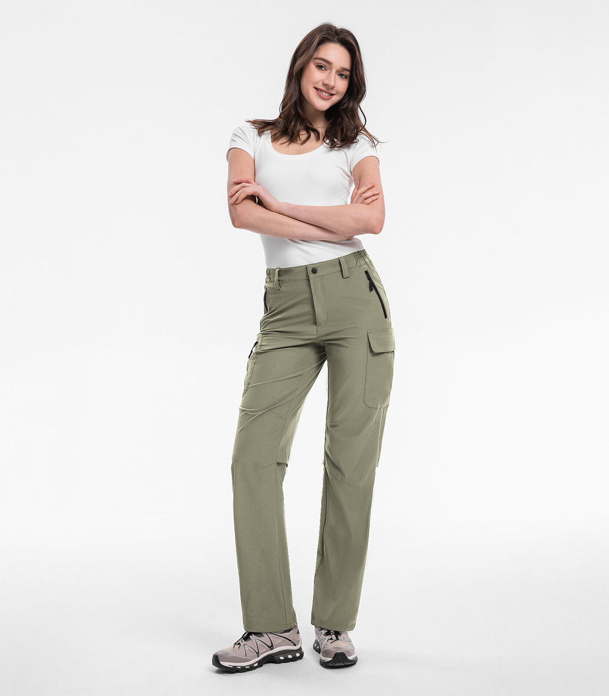 Moosehill Outdoor Clothing丨Women's Hiking Cargo Pants #Color_sage