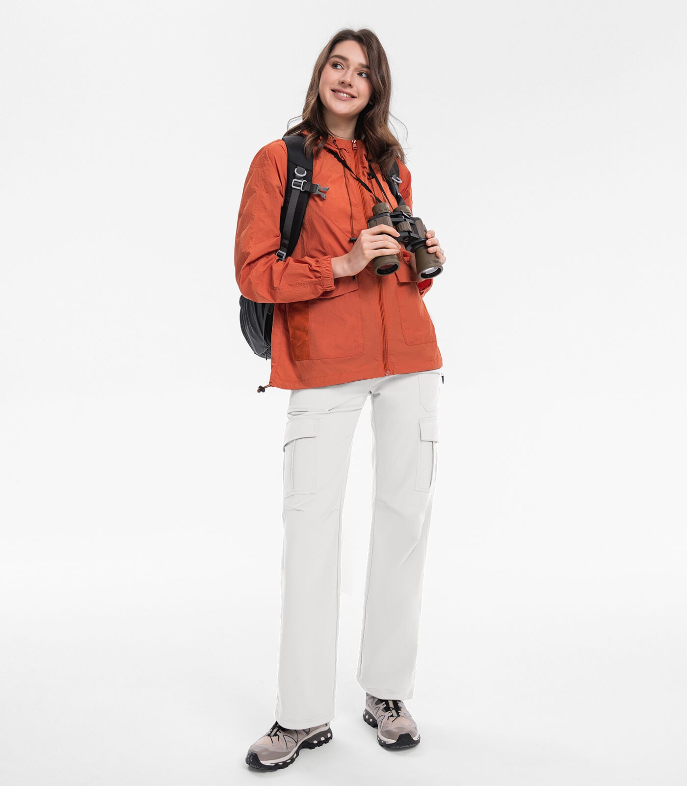 Women's Cargo Hiking Pants / High-Waisted & Lightweight - HikerFlex W038