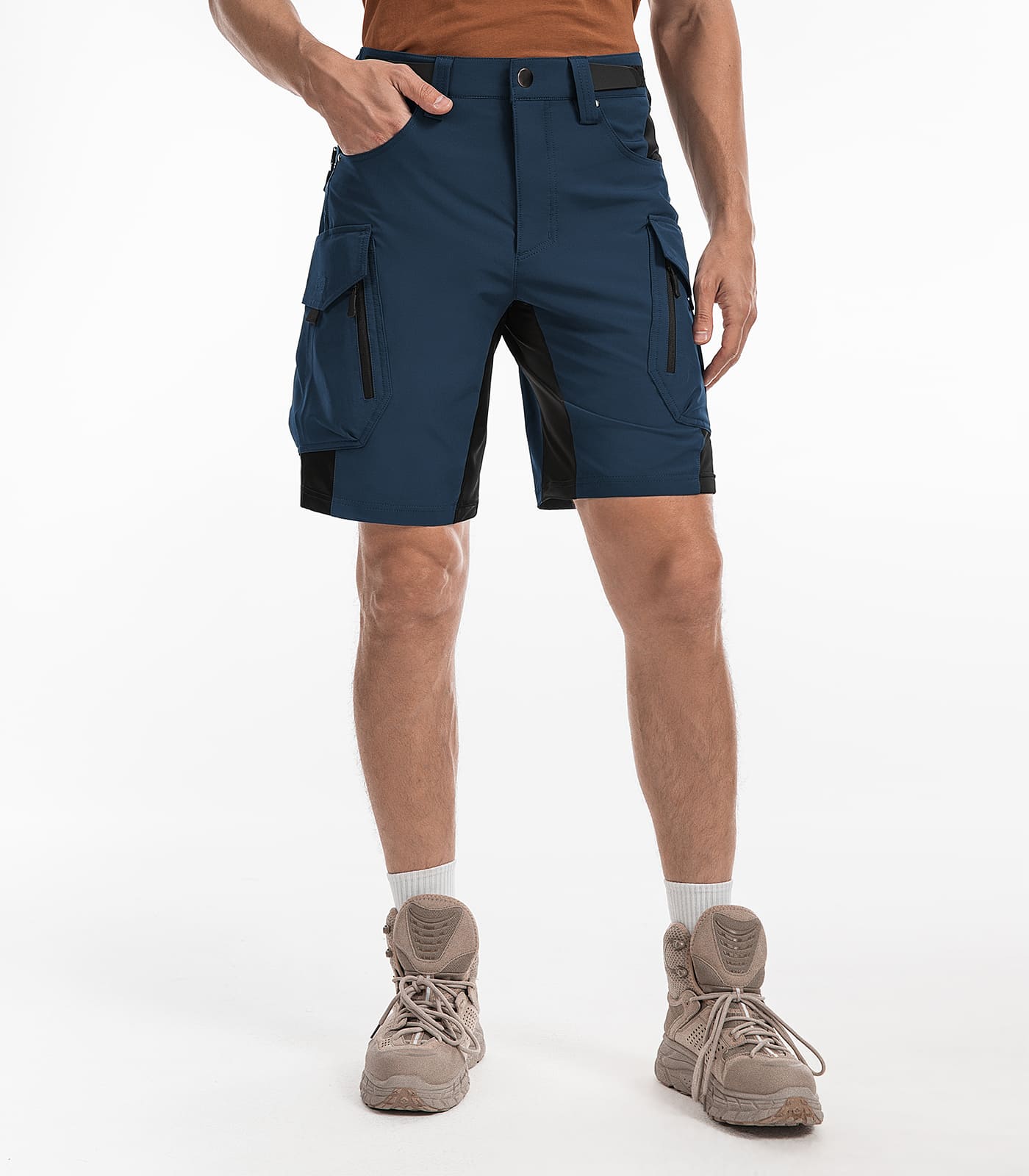 Men's Outdoor Quick Dry Lightweight Stretchy Shorts for Hiking #Color_Navy