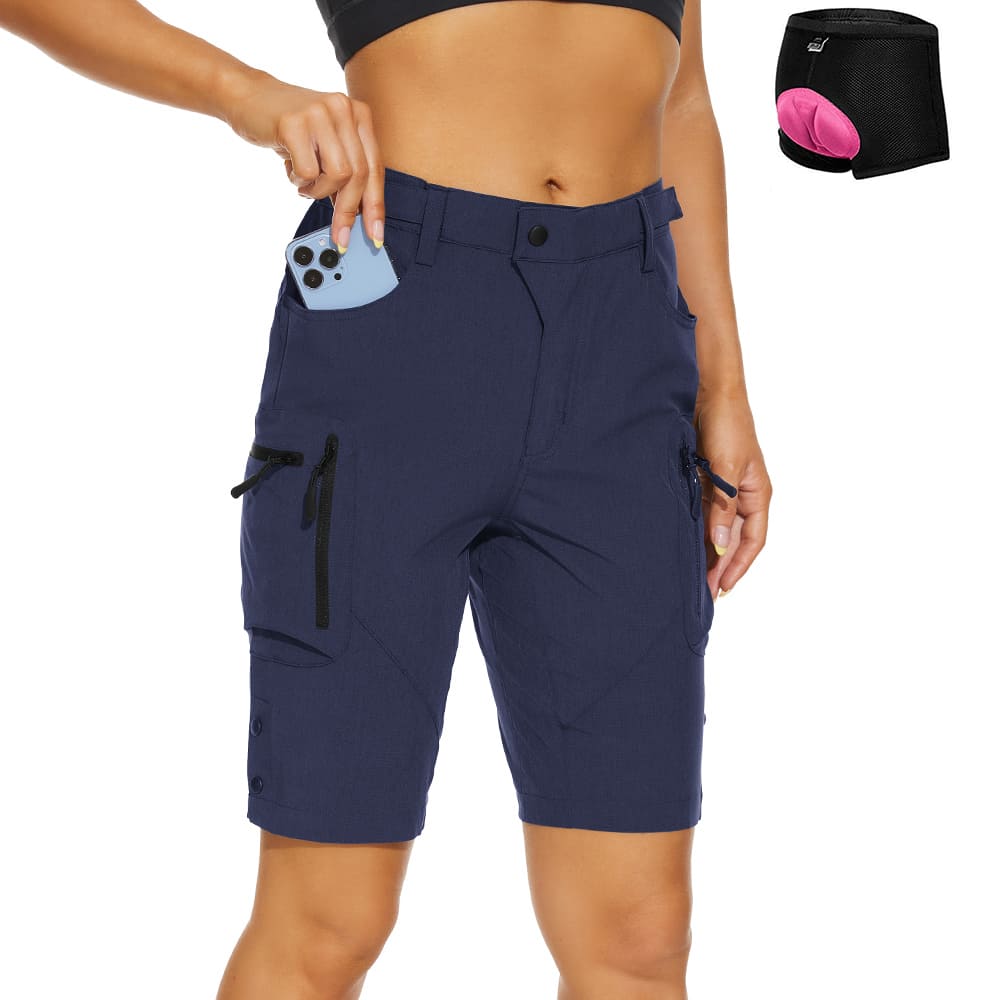 womens padded mountain bike shorts #Color_navy