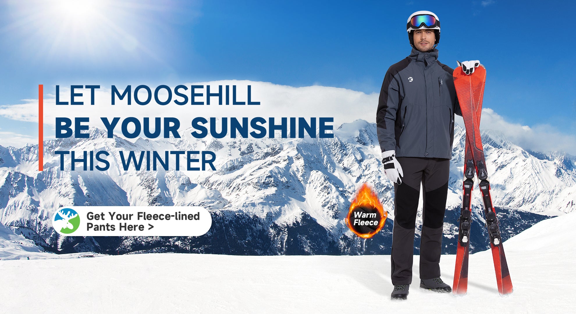 Moosehill men's snow ski pants – Fleece-lined waterproof winter softshell hiking pants, designed for ultimate warmth and performance in outdoor adventures.