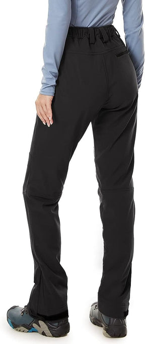 Women's Snow Ski Pants for Winter Outdoor Fleece-Lined Water-Resistant Hiking Insulated Pants with Zipper Pockets