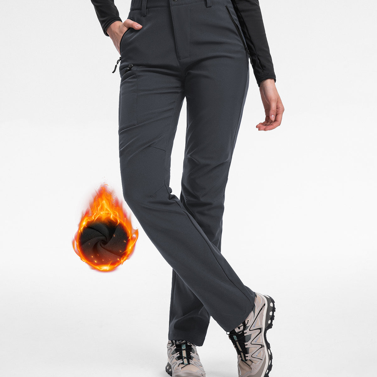 Waterproof Hiking Pants Waterproof Insulated Pants Womens Women's Fleece Lined Hiking Pants Snow Ski Pants, Water