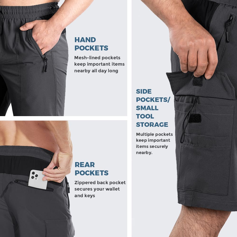 Men's Padded Mountain Bike Shorts - High Mobility, Multi-Use, Durable Design for Optimal Cycling Comfort