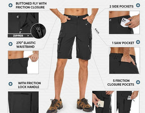 Men's Cargo Shorts with 7 Pockets Bermuda Work Trousers