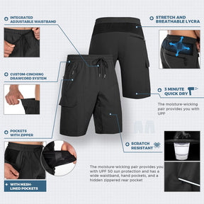 Men's Padded Mountain Bike Shorts - High Mobility, Multi-Use, Durable Design for Optimal Cycling Comfort