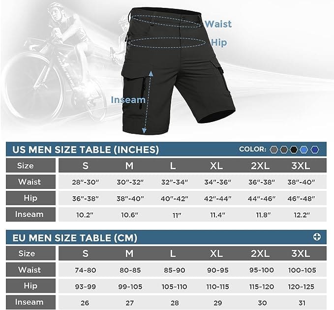 Men's Cargo Shorts with 7 Pockets Bermuda Work Trousers