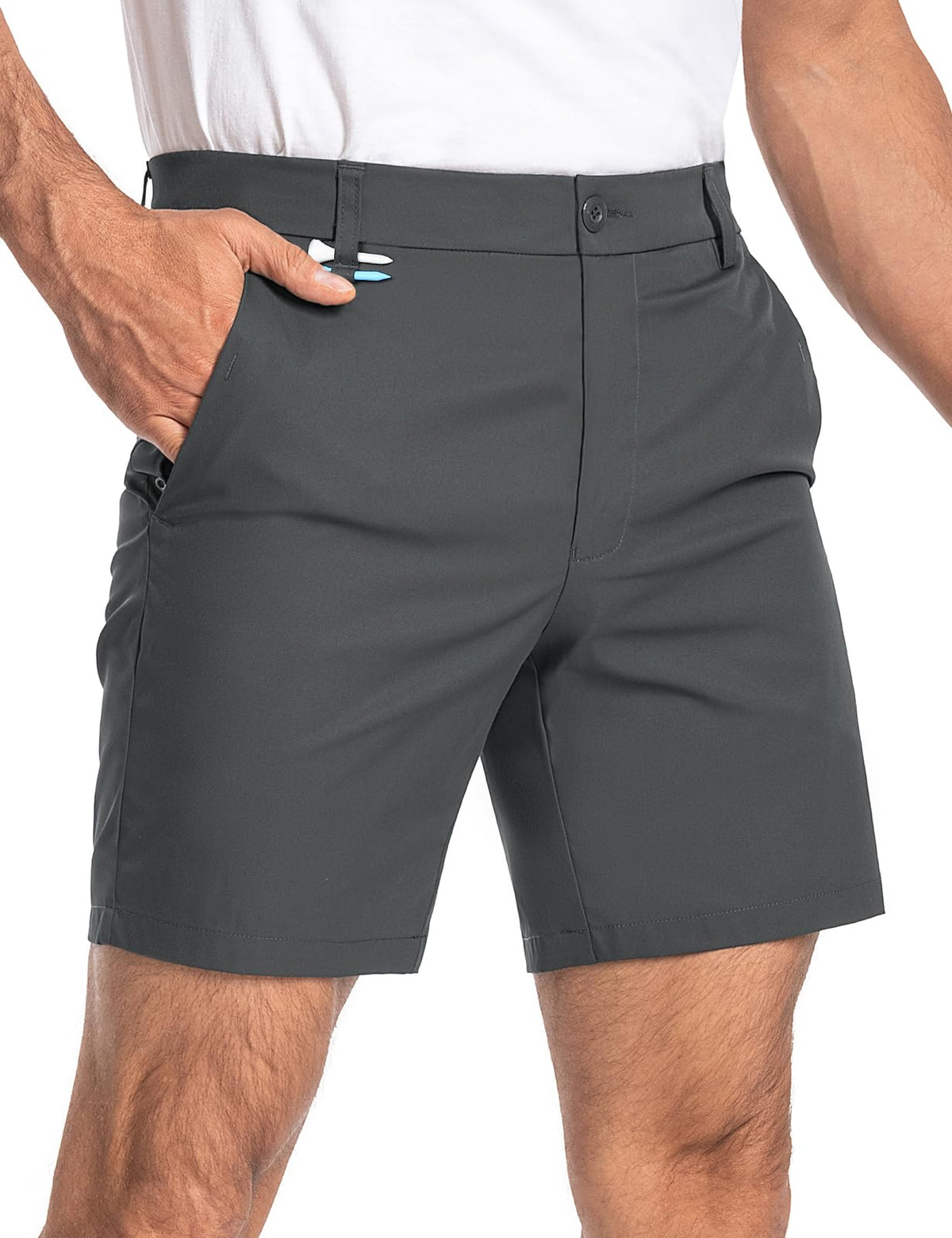 Men's Golf Shorts #Color_7"- Dark Grey
