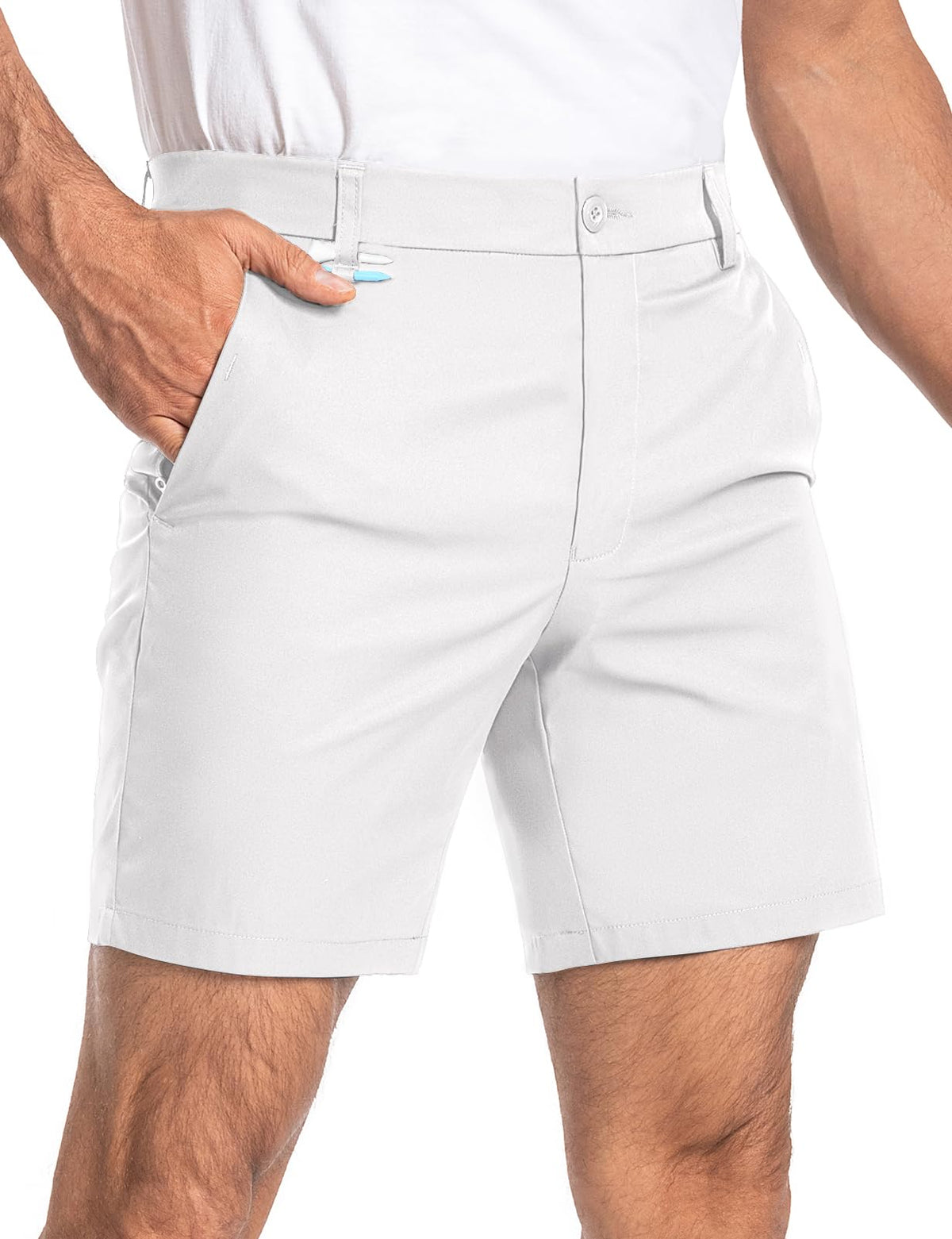 Men's Golf Shorts #Color_7"- White