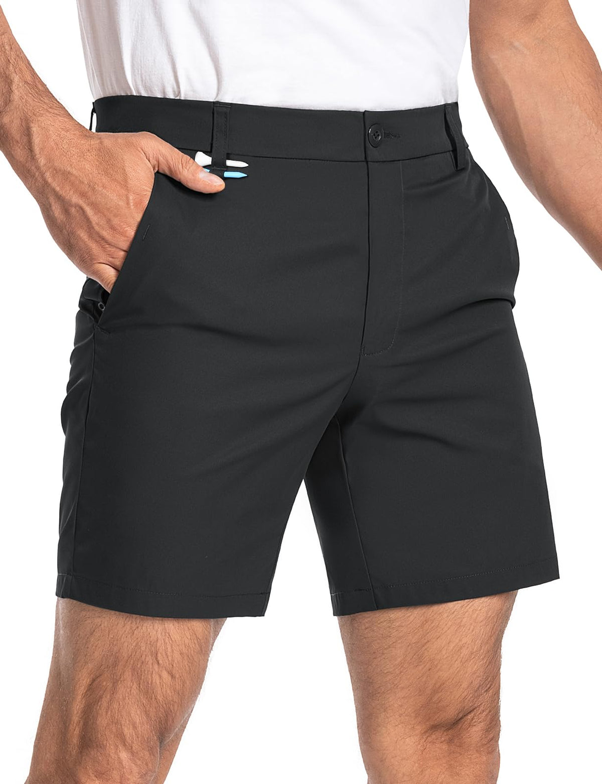 Men's Golf Shorts #Color_7"- Black
