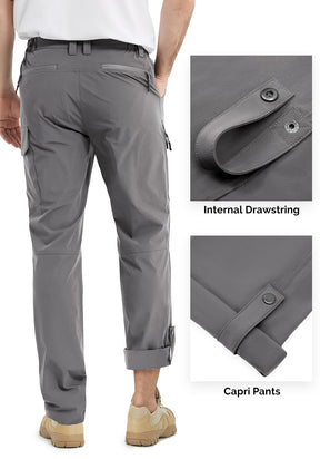 Men‘s Cargo Hiking Pants Waterproof Lightweight Quick Dry Utility 7 Pockets for Travel Fishing Work Tactical