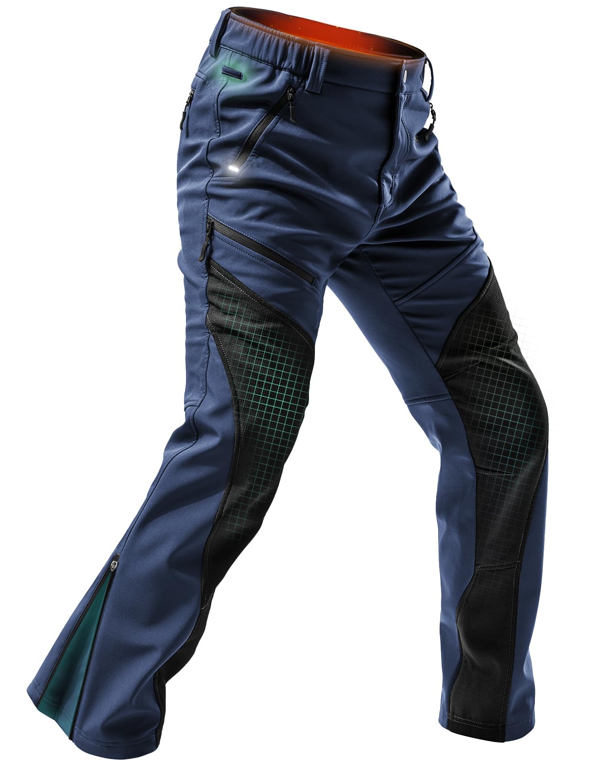 Men's Snow Ski Fleece lined Pants - SnowVenture M055