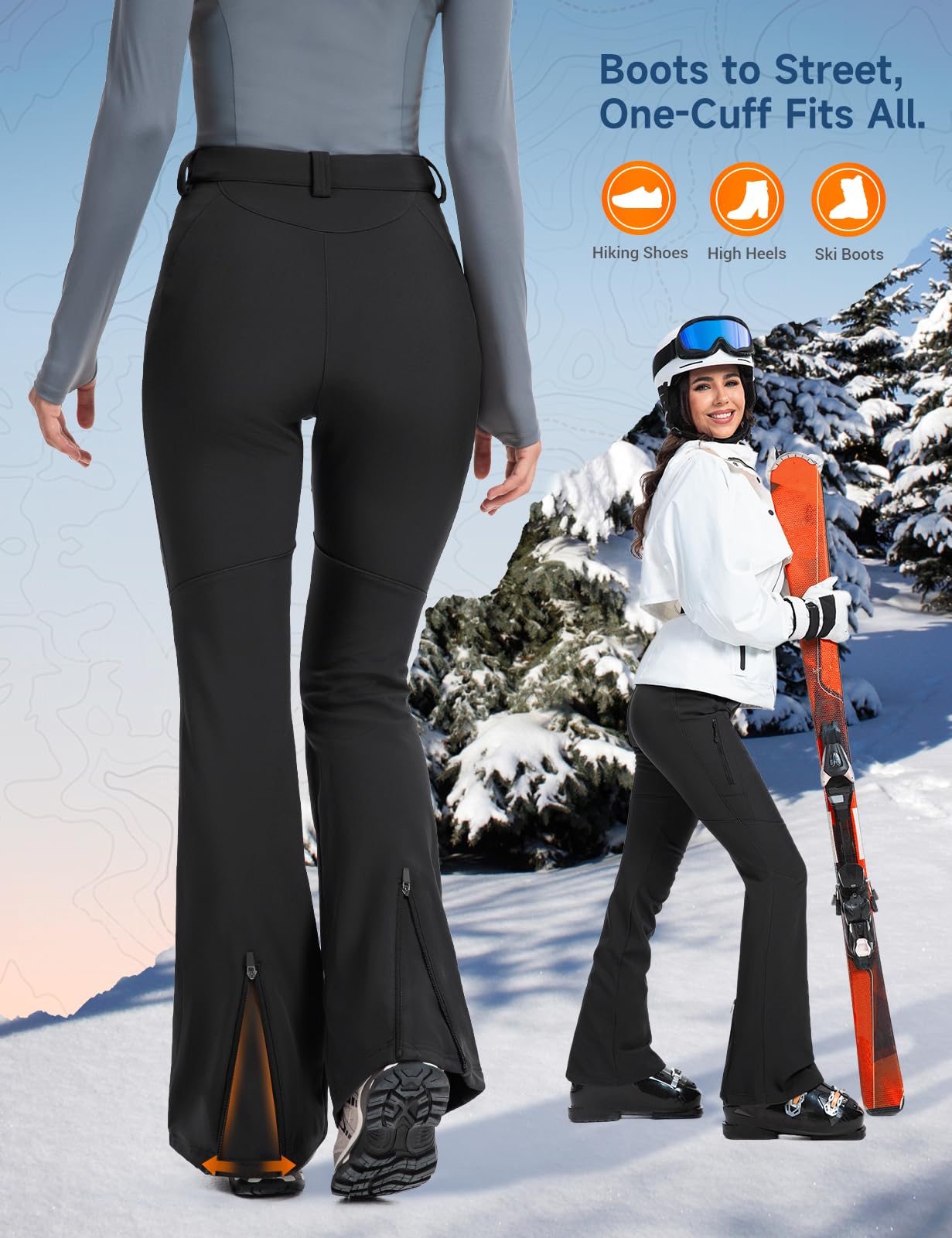 Women's Snow Ski Fleece lined Pants - SnowVenture W051