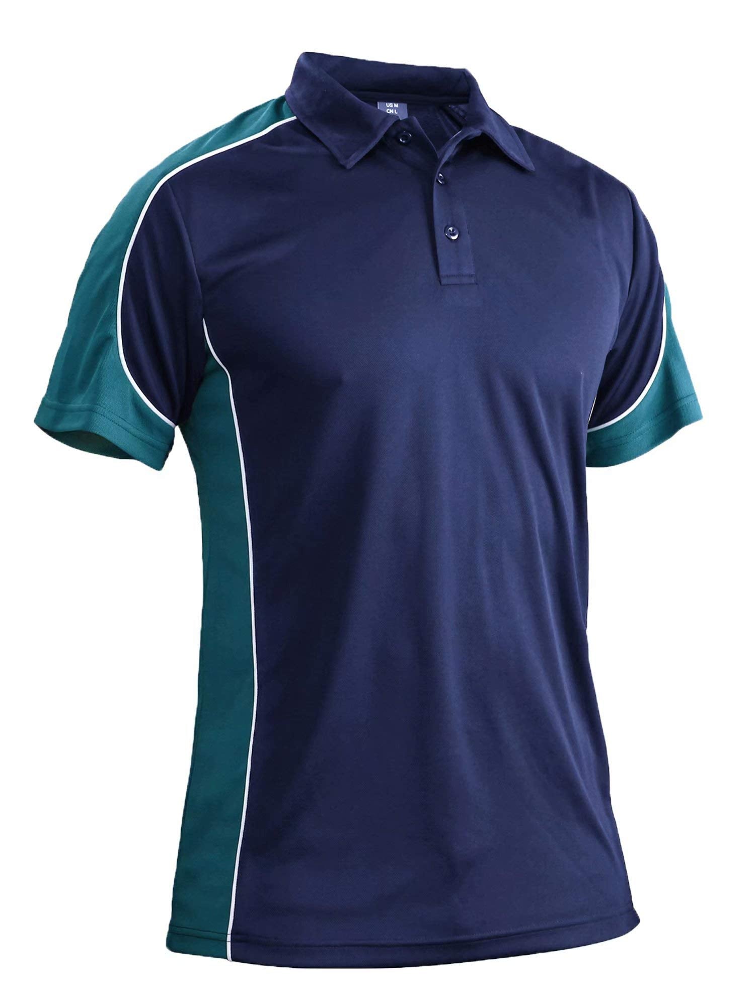 Men's Outdoor Golf Polo Short Sleeve 3 Button Quick Dry Casucal Pique Jersey Polo Shirts