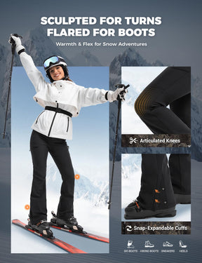 Women's Snow Ski Fleece lined Pants - SnowVenture W050