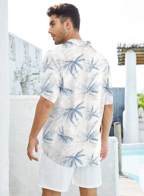 Mens Hawaiian Shirts Short Sleeve Casual Tropical Button Down Shirts Summer Beach