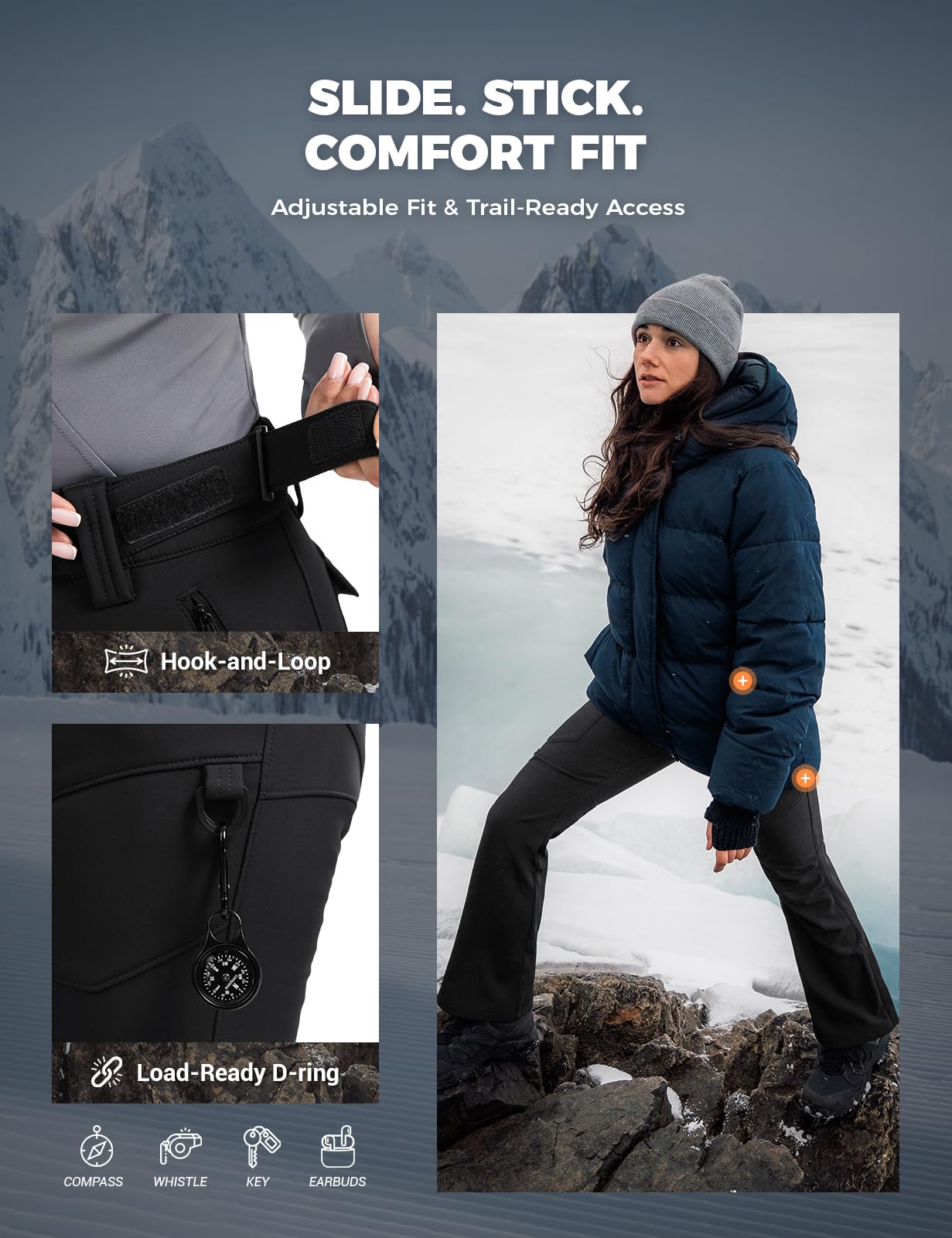 Women's Snow Ski Fleece lined Pants - SnowVenture W050