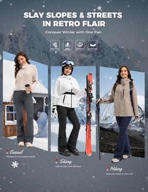 Women's Snow Ski Fleece lined Pants - SnowVenture W050