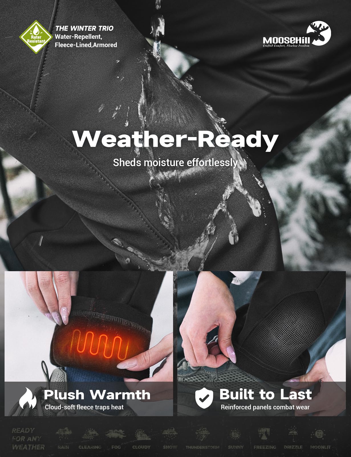 Women's Snow Ski Fleece lined Pants - SnowVenture W053