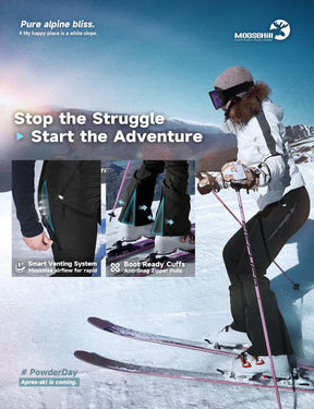 Women's Snow Ski Fleece lined Pants - SnowVenture W048