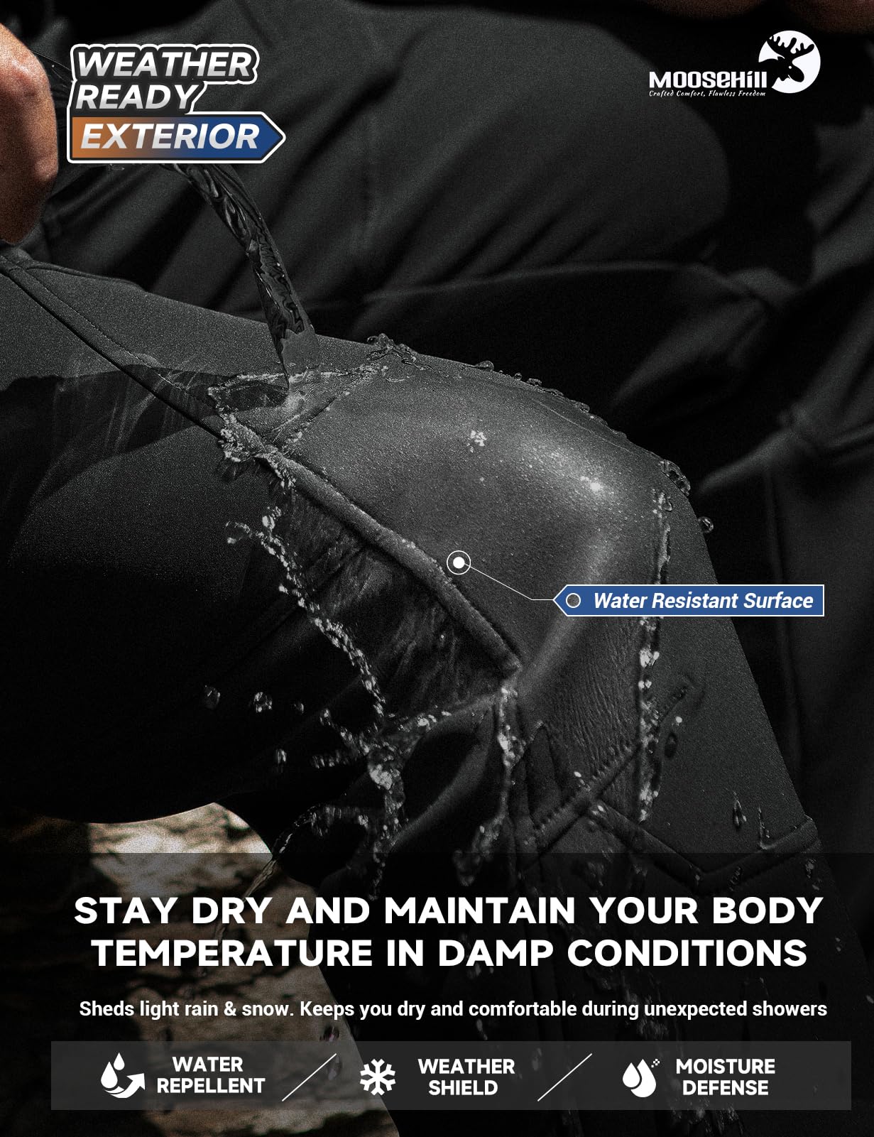 Men's Snow Ski Fleece lined Pants - SnowVenture M054