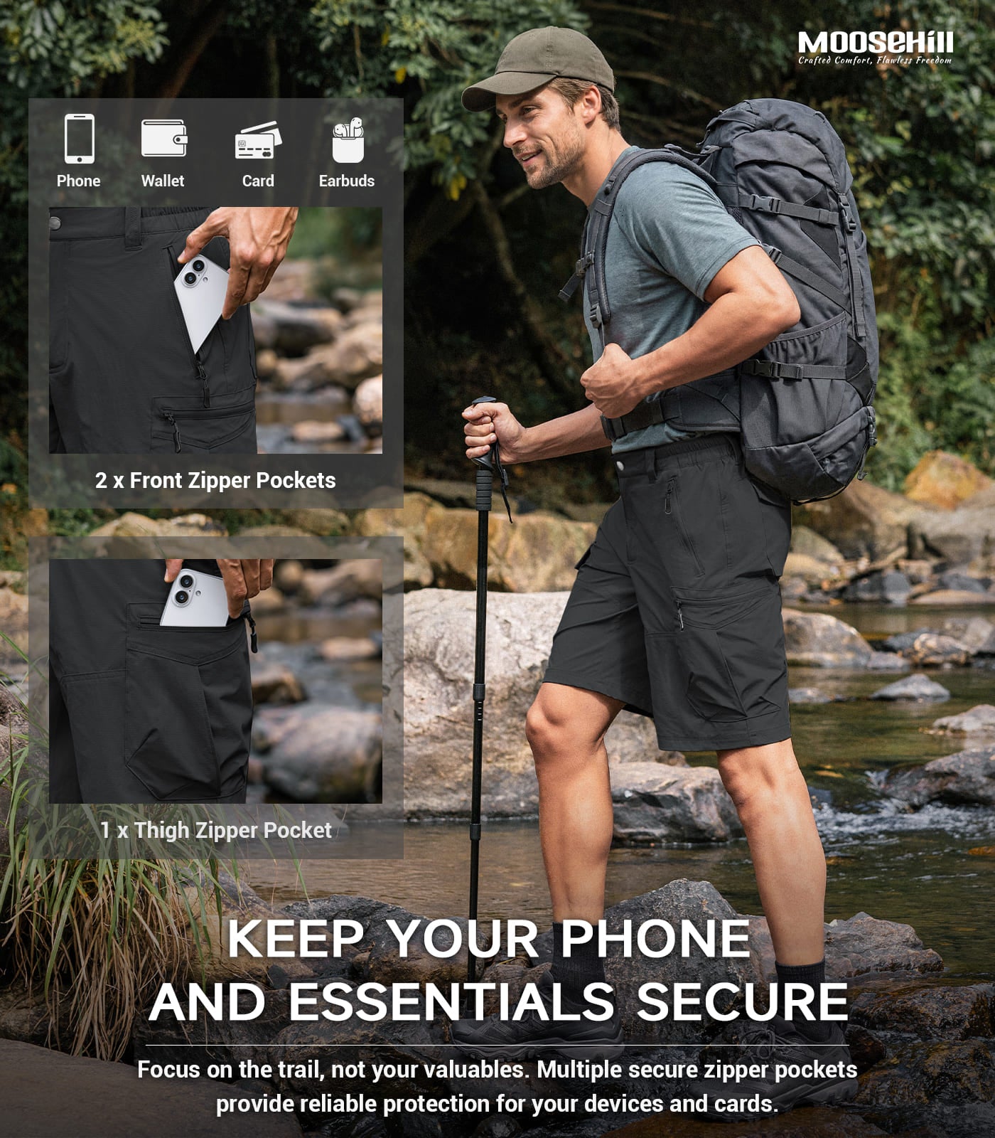 Men's Cargo Hiking Shorts - TrailPioneer M062
