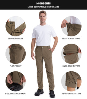 Pantalon de randonnée convertible pour hommes Pantalon cargo à séchage rapide - HikerFlex M015