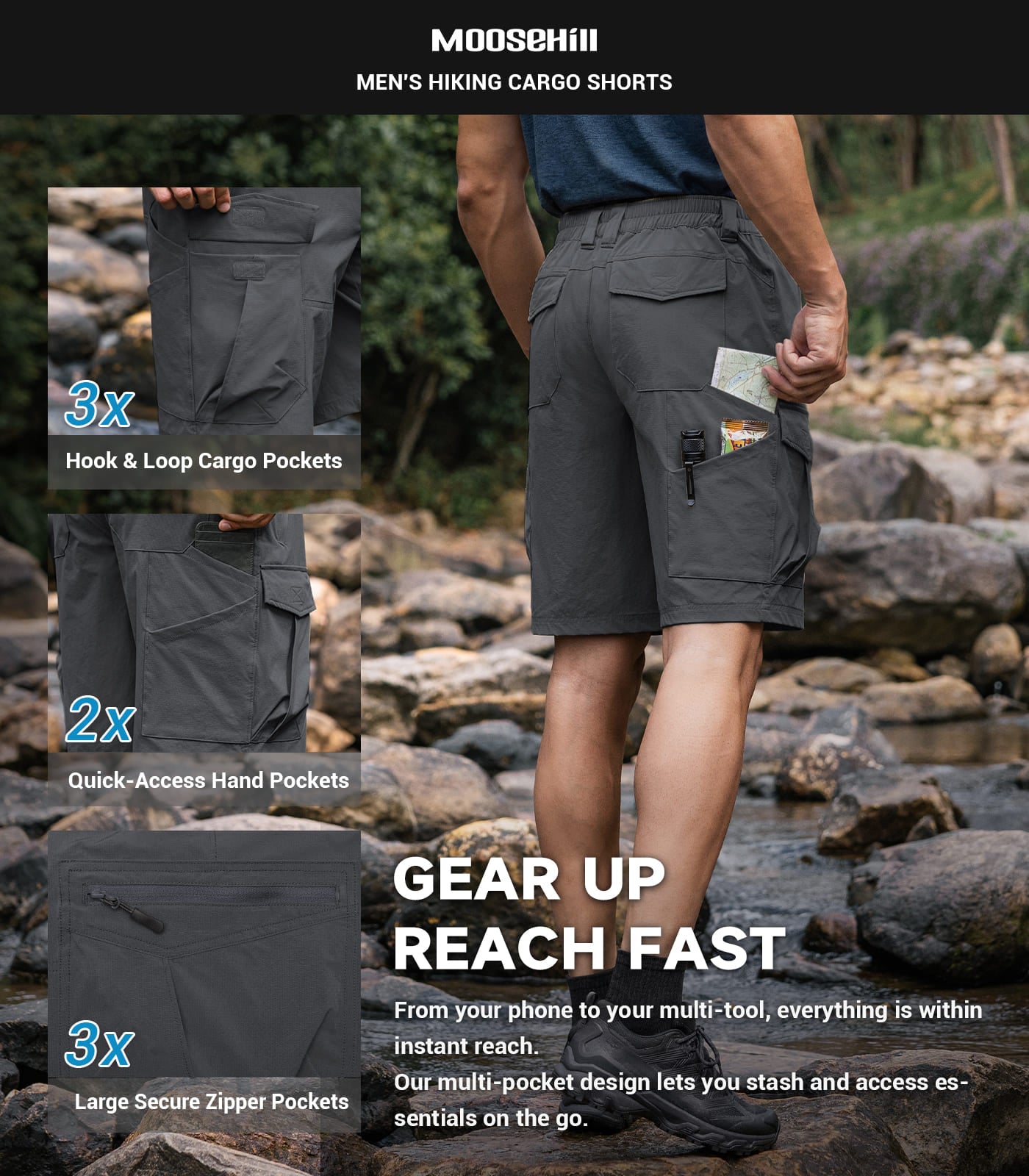 Men's Cargo Hiking Shorts - TrailPioneer M062