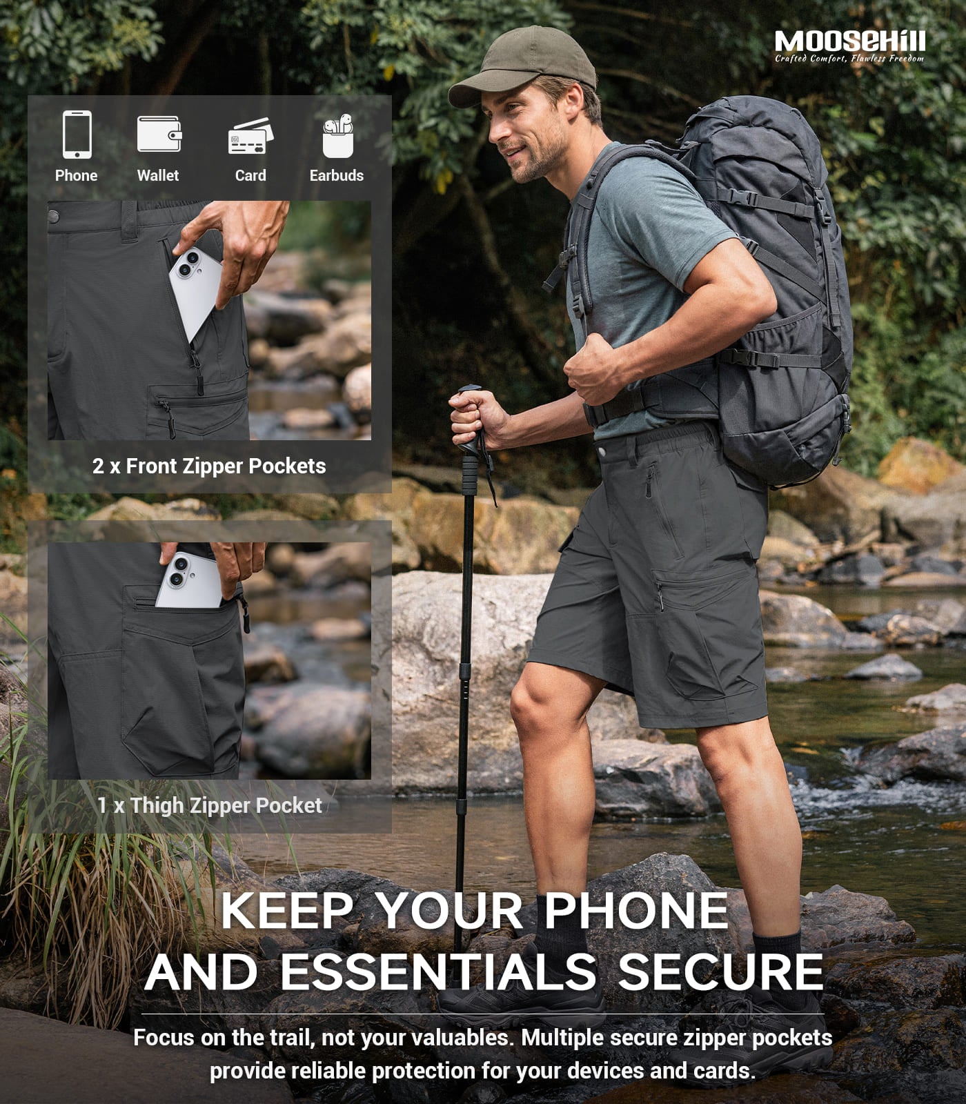 Men's Cargo Hiking Shorts - TrailPioneer M062