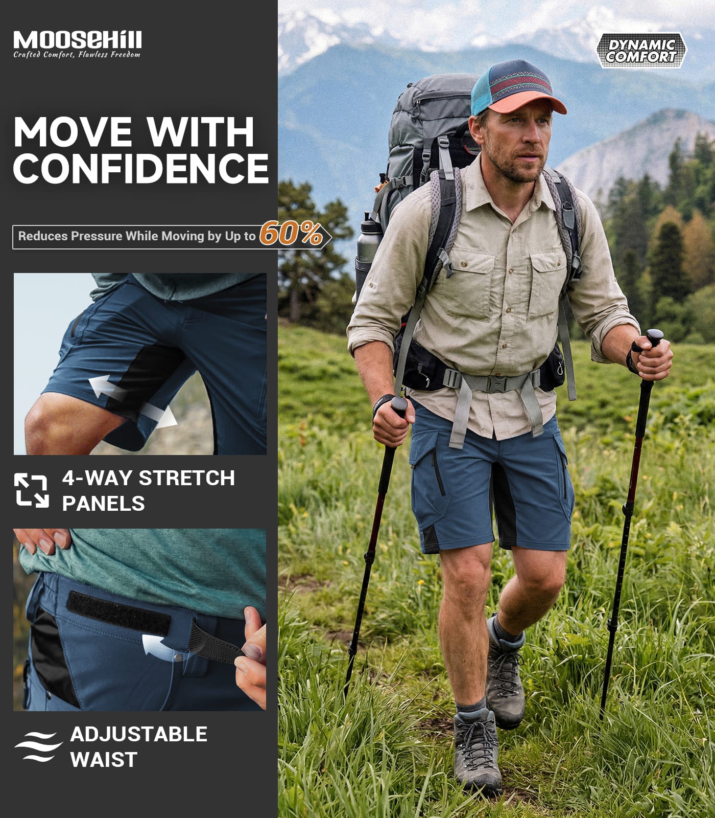 Men's Cargo Hiking Shorts - TrailPioneer M066