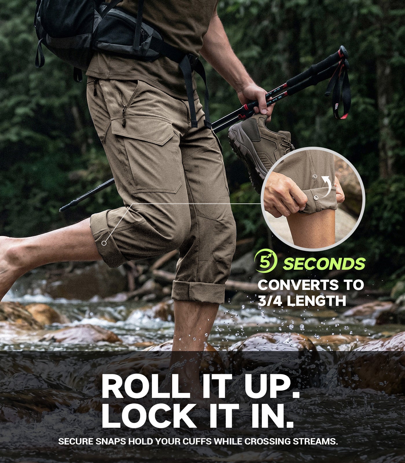 Men's Hiking Pants Lightweight Quick Dry - HikerFlex M045
