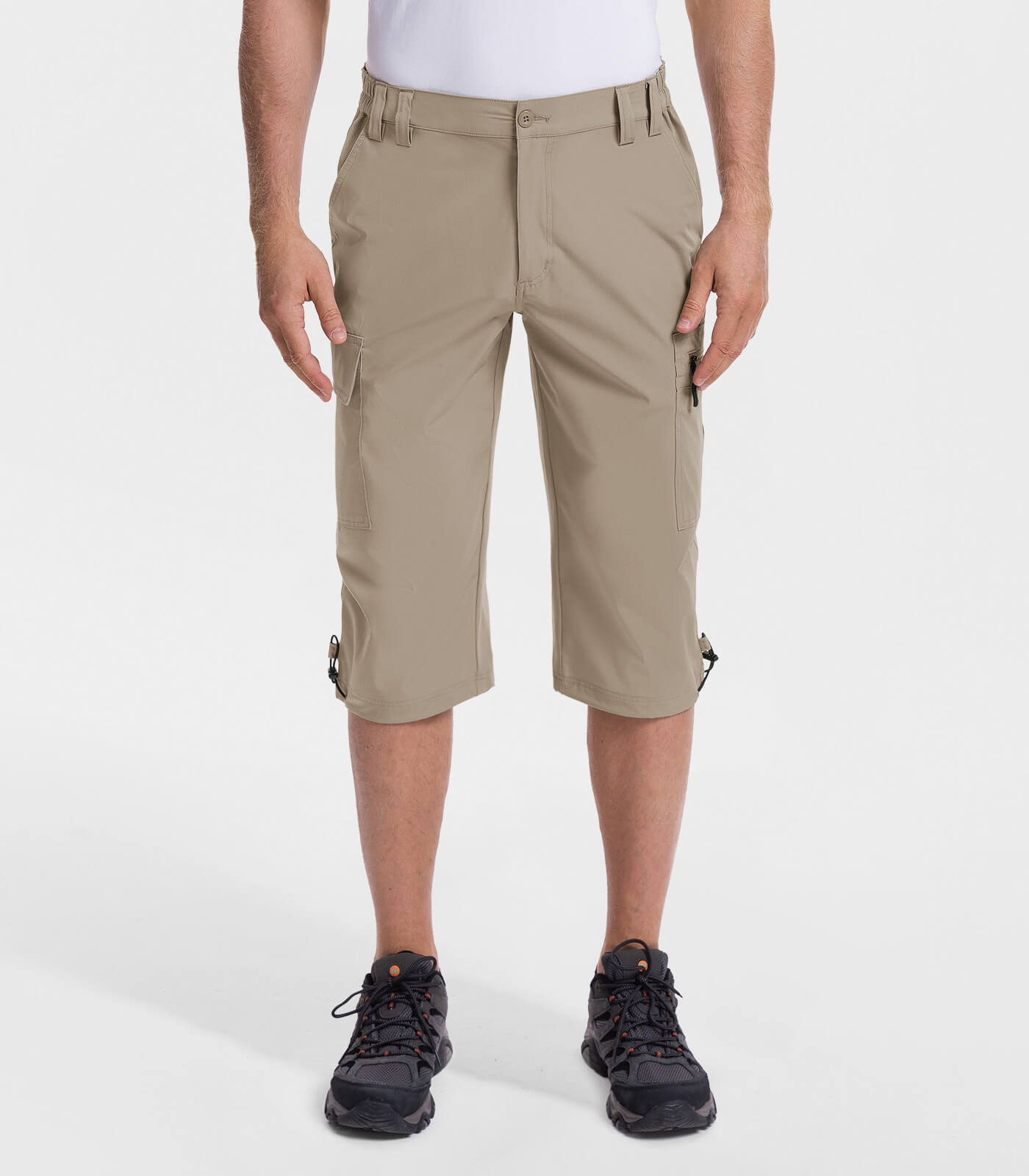 Moosehill Bermudas Cortas 3/4 para Hombre Pantalones Cortos Cargo para Exteriores Pantalones Cargo Impermeables Pantalones de Senderismo Pantalones de Trekking elásticos Pantalones Deportivos Pantalones de Ciclismo Largos de Verano para Hombres