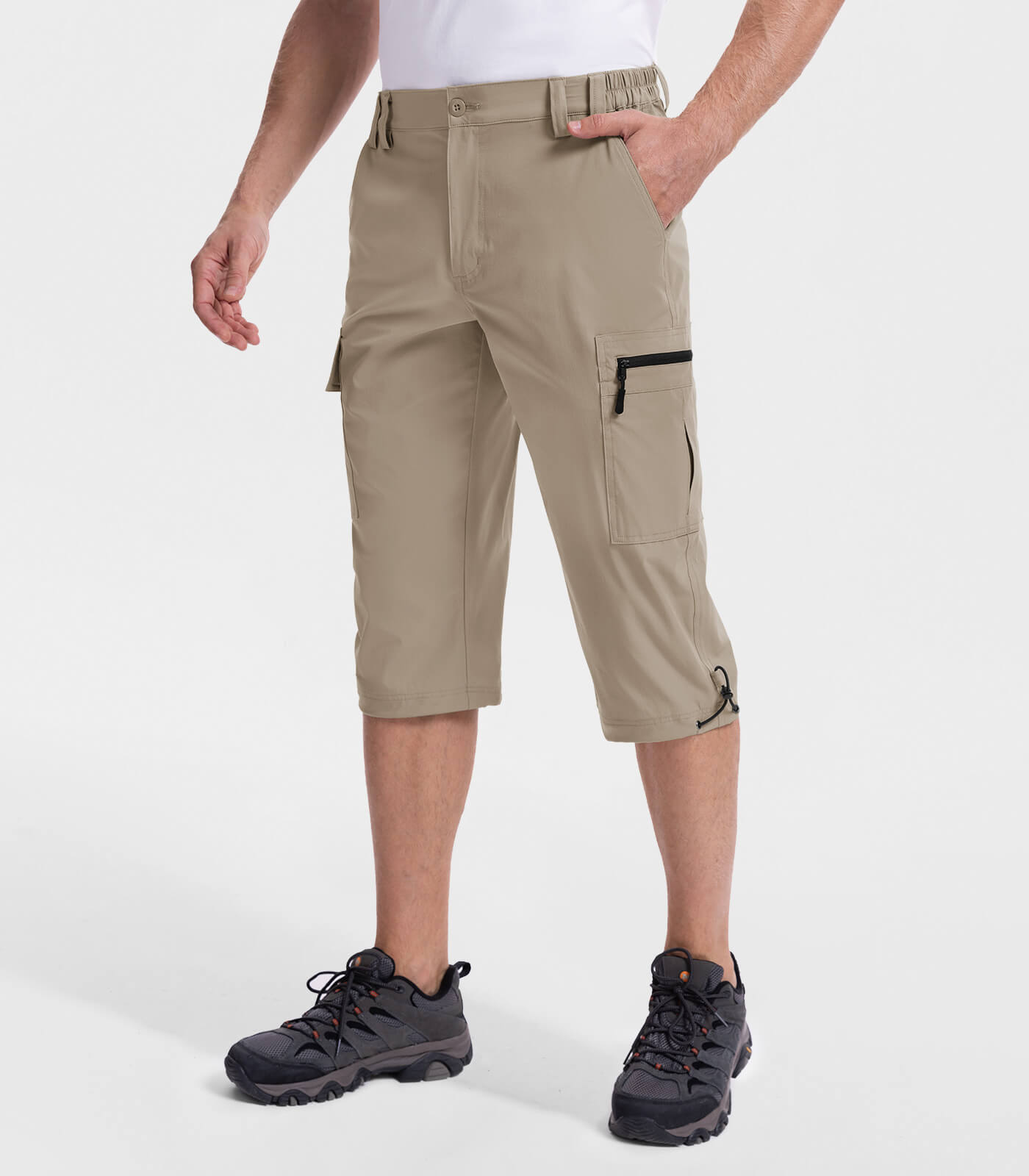 Moosehill Bermudas Cortas 3/4 para Hombre Pantalones Cortos Cargo para Exteriores Pantalones Cargo Impermeables Pantalones de Senderismo Pantalones de Trekking elásticos Pantalones Deportivos Pantalones de Ciclismo Largos de Verano para Hombres