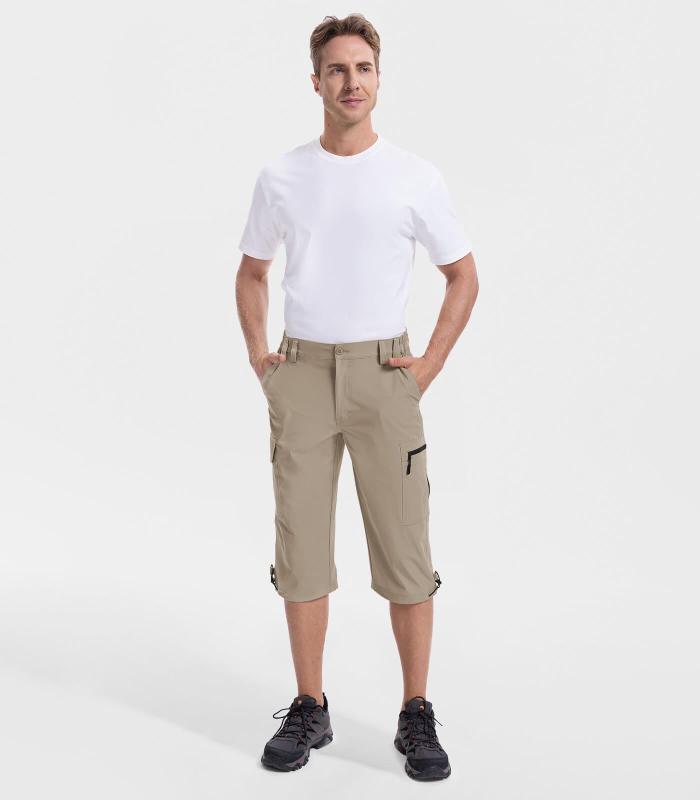 Moosehill Bermudas Cortas 3/4 para Hombre Pantalones Cortos Cargo para Exteriores Pantalones Cargo Impermeables Pantalones de Senderismo Pantalones de Trekking elásticos Pantalones Deportivos Pantalones de Ciclismo Largos de Verano para Hombres